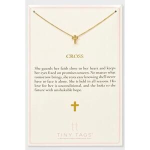 NWT / Tiny Tags Cross pendant gold
